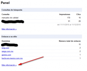 gestion de back links en webmaster tool